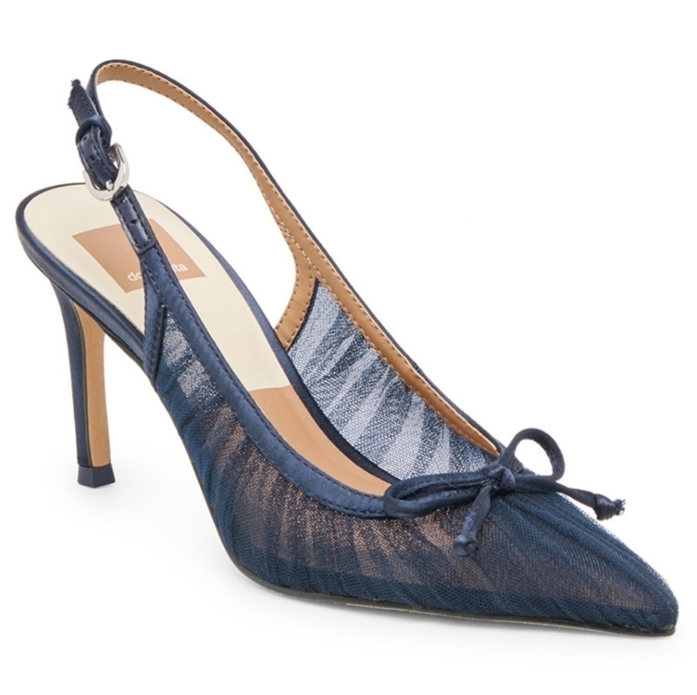 💙▪️Dolce Vita▪️ Navy Blue Tulle  Mesh YELA  Slingback Heels